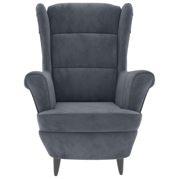 vidaXL Armchair Dark Grey Velvet