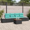 vidaXL Garden Sofa Set 5 pcs Black and turquoise