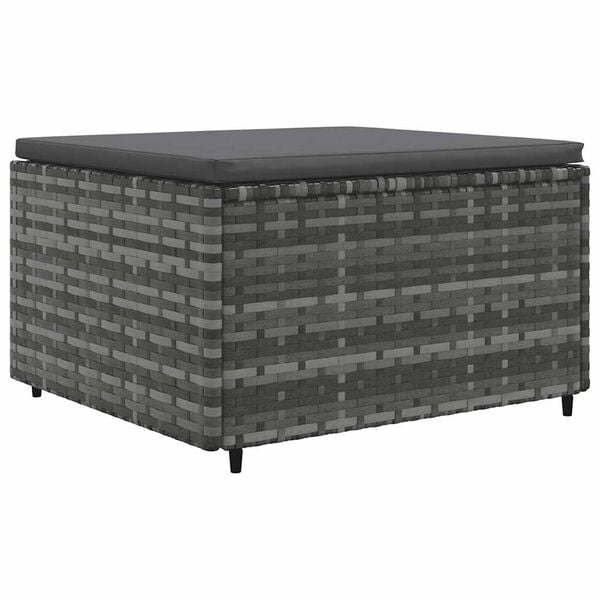 vidaXL 5 Piece Garden Lounge Set with Cushions Grey Poly Rattan