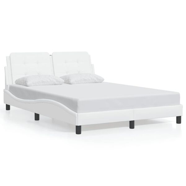 vidaXL Bed Frame without Mattress "Zadar" White 137x190 cm Faux Leather