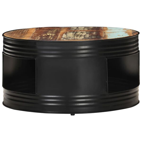 vidaXL Coffee Table Black 68x68x36 cm Solid Reclaimed Wood