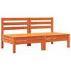 vidaXL Garden Sofa Armless with Cushions 2 pcs Wax Brown Solid Wood Pine