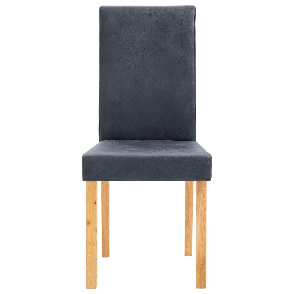 vidaXL Dining Chairs 4 pcs Gray Faux Leather