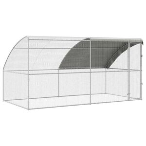 vidaXL Chicken Cage Silver 400 x 200 x 198.5 cm Galvanised steel