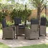 vidaXL Garden Dining Set with Cushion 5 pcs Grey Poly Rattan