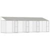 vidaXL Dog Cage with Roof Silver 800 x 200 x 256 cm Steel and PE