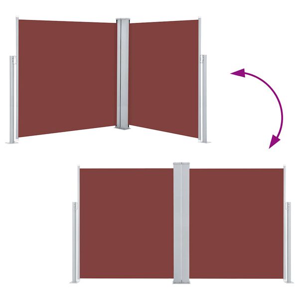 vidaXL Retractable Side Awning Brown 140x600 cm