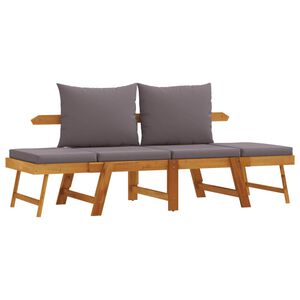 vidaXL Garden Bench with Cushions 2-in-1 Solid Wood Acacia