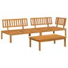 vidaXL Sofa Set with Cushion Plain 3 pcs Beige Solid Acacia Wood