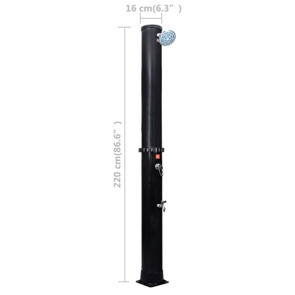 vidaXL Outdoor Solar Shower with Shower Head and Faucet 40 L