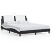vidaXL Bed Frame without Mattress "Zadar" Black and White 152x203 cm Faux Leather