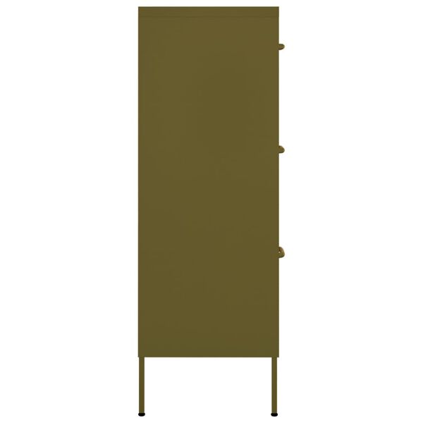 vidaXL Drawer Cabinet Olive Green 80x35x101.5 cm Steel
