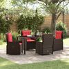 vidaXL Garden Dining Set 5 pcs Brown Poly rattan