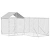 vidaXL Outdoor Dog Kennel with Roof Silver 4x4x2.5 m Galvanised Steel