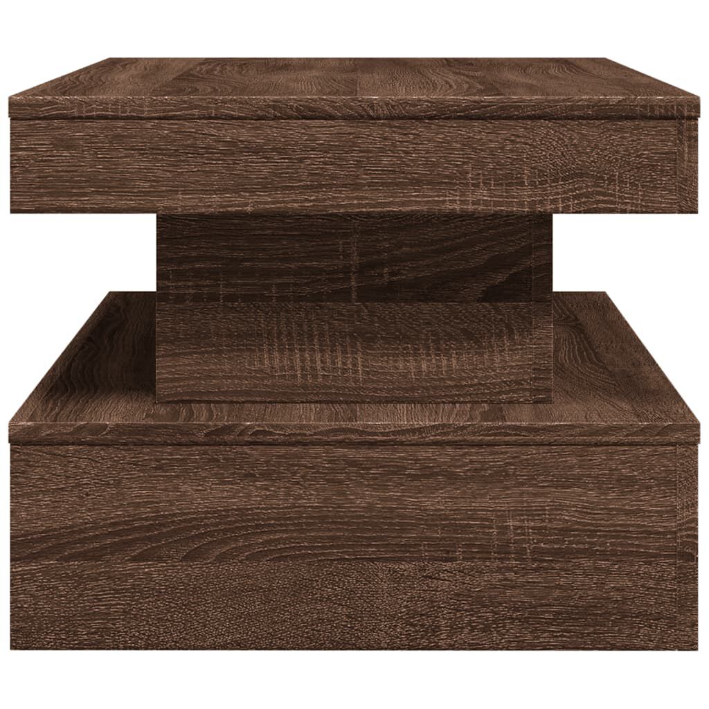 vidaXL Coffee Table with LED Lights Brown Oak 90x50x40 cm