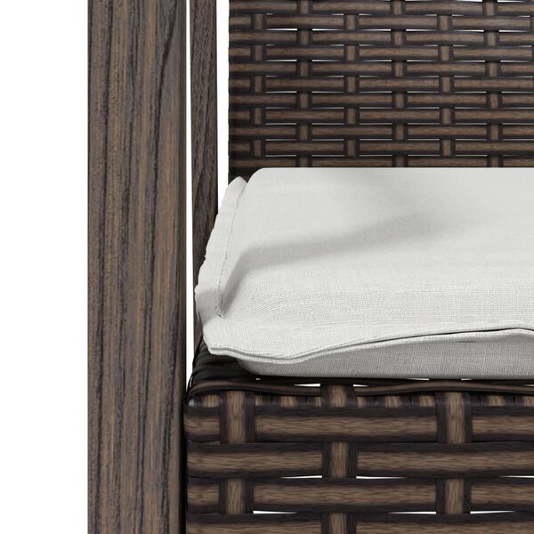 vidaXL 7 Piece Garden Dining Set with Cushions Poly Rattan and Steel