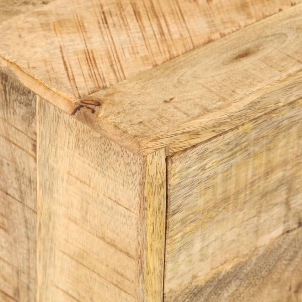 vidaXL Side Table with Drawer Wheels Mango Wood 40x40x45 cm