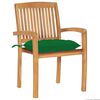 vidaXL Stacking Garden Chairs with Cushions 6 pcs Solid Teak Wood