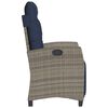 vidaXL Reclining Garden Chair with Footrest Grey Poly Rattan