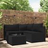 vidaXL 4 Piece Garden Lounge Set with Cushions Black Poly Rattan