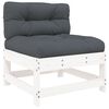 vidaXL 4 Piece Garden Lounge Set with Cushions White Solid Wood