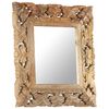 vidaXL Hand Carved Mirror Brown 50x50 cm Solid Mango Wood