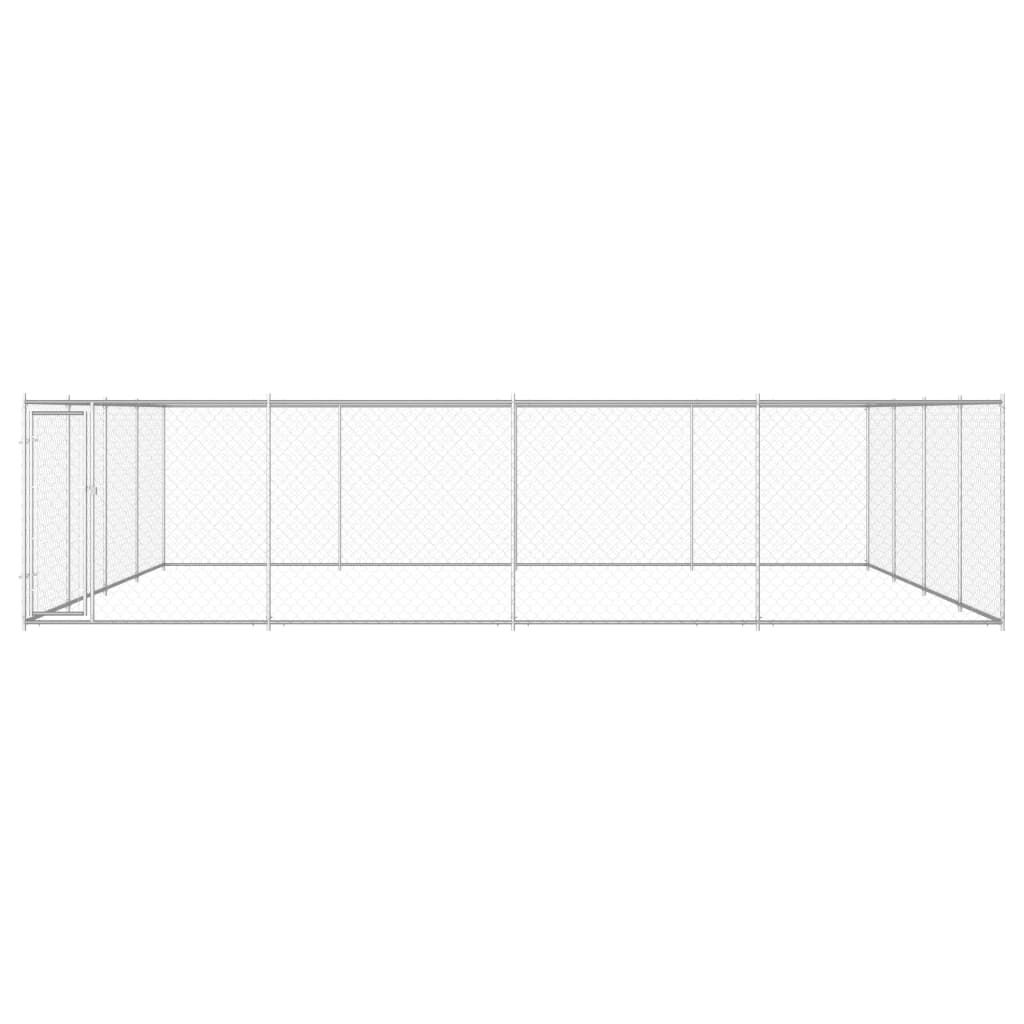 vidaXL Outdoor Dog Kennel Galvanised Steel 760x760x185 cm