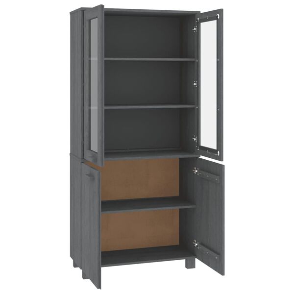 vidaXL Highboard HAMAR Solid Wood Pine Dark Grey