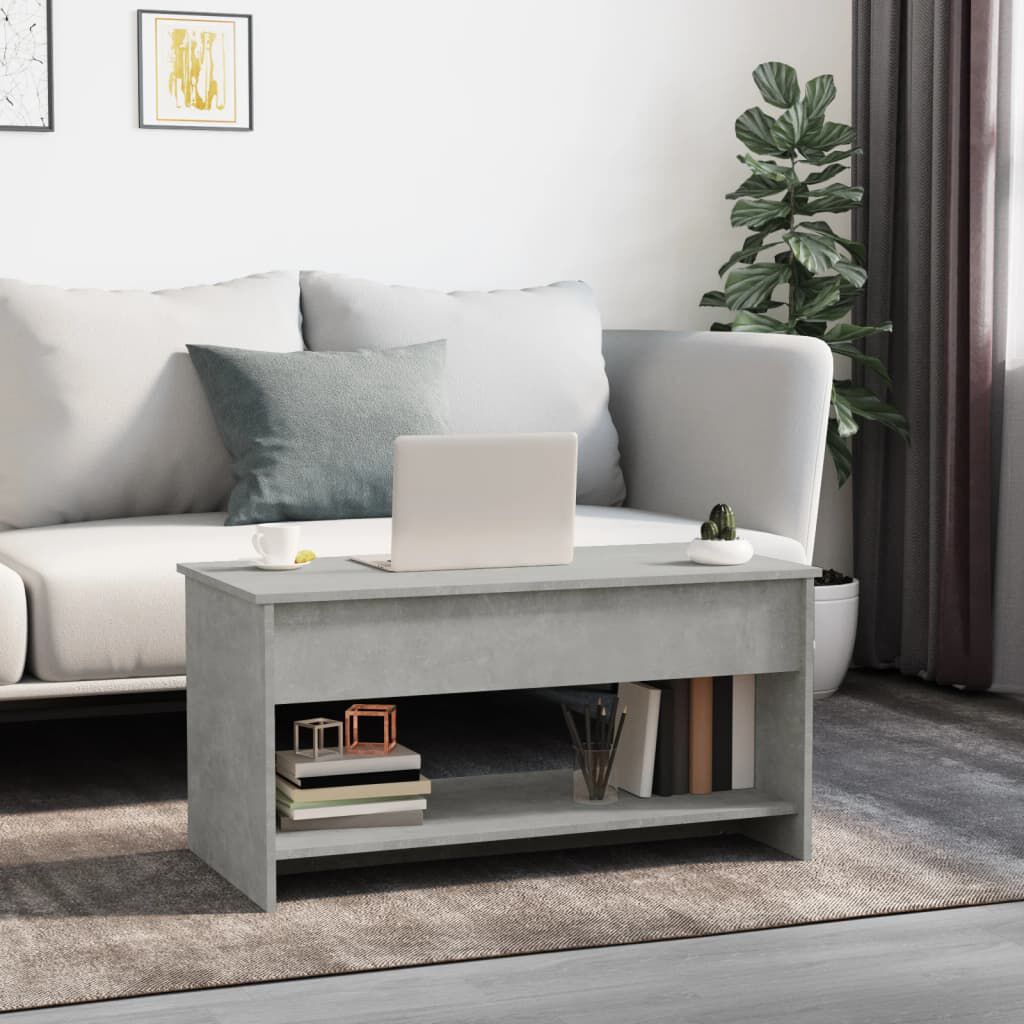 vidaXL Coffee Table Concrete Grey 102x50x52,5 cm Engineered Wood