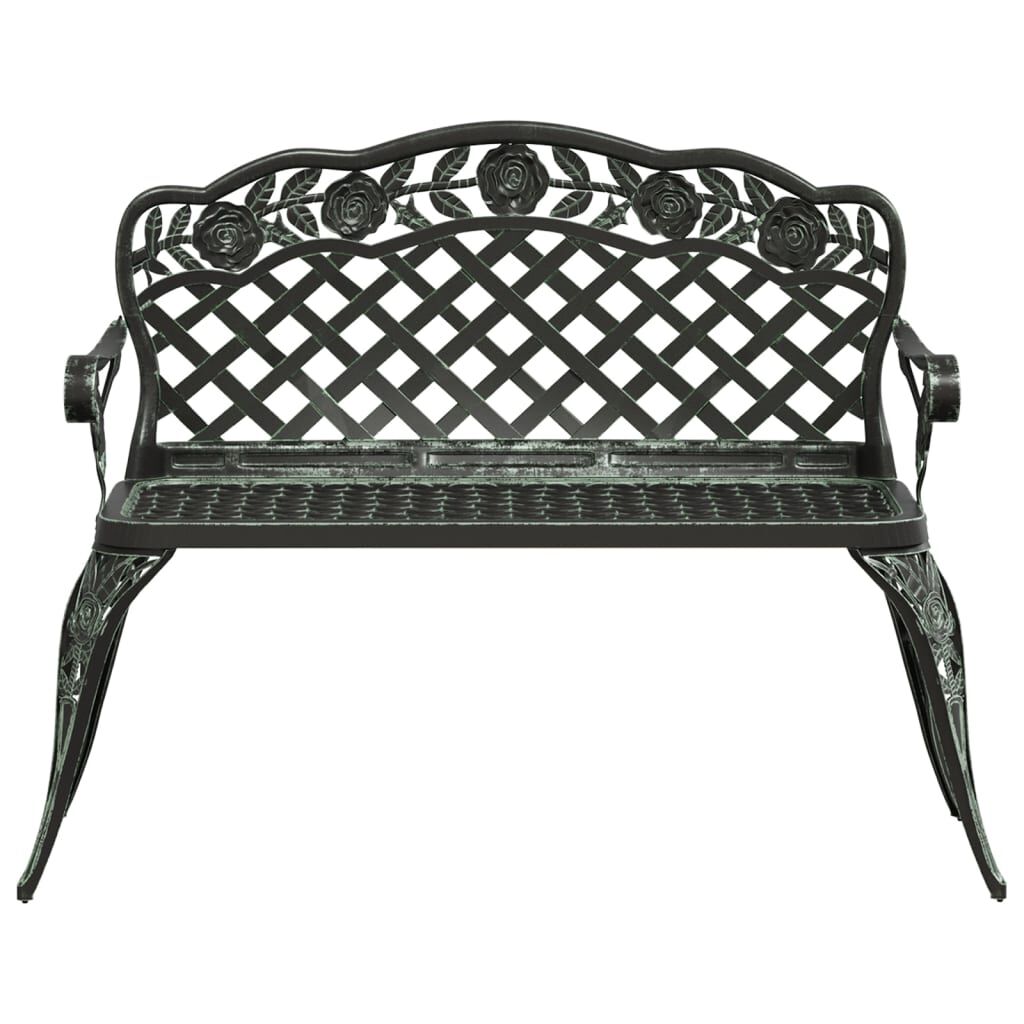 vidaXL Garden Bench 108 cm Cast Aluminium Green