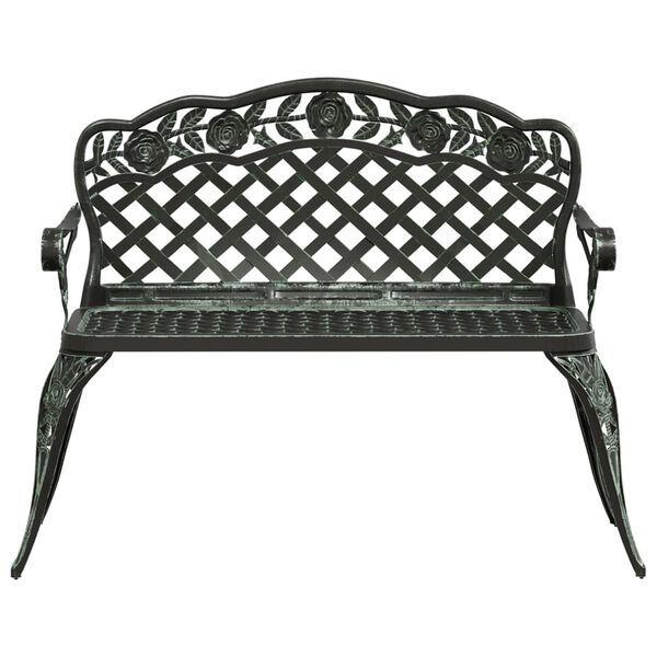vidaXL Garden Bench 108 cm Cast Aluminium Green