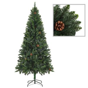vidaXL Artificial Christmas Tree with Pine Cones Green 180 cm