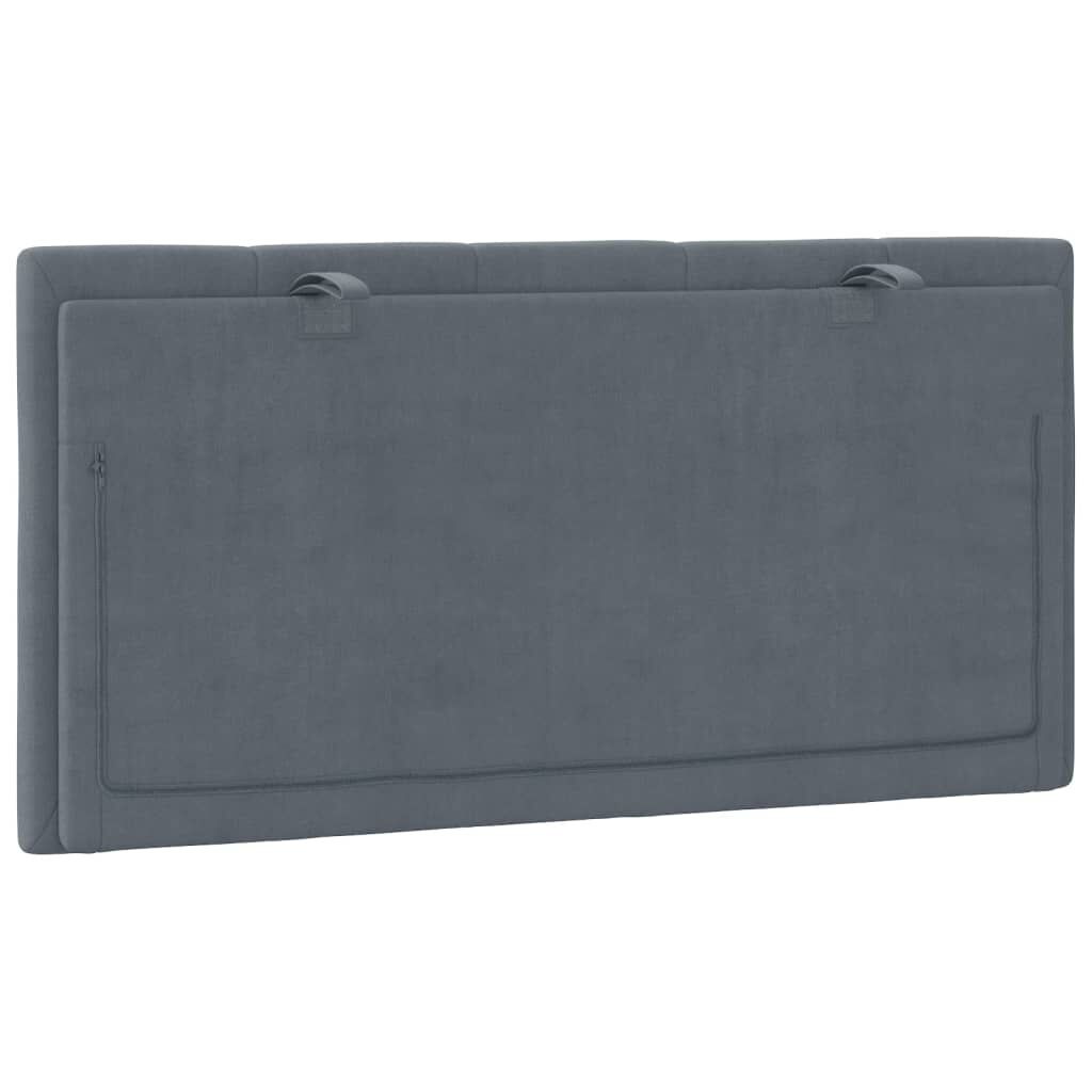 vidaXL Headboard Cushion "Hanko" Dark Grey 100 cm Velvet