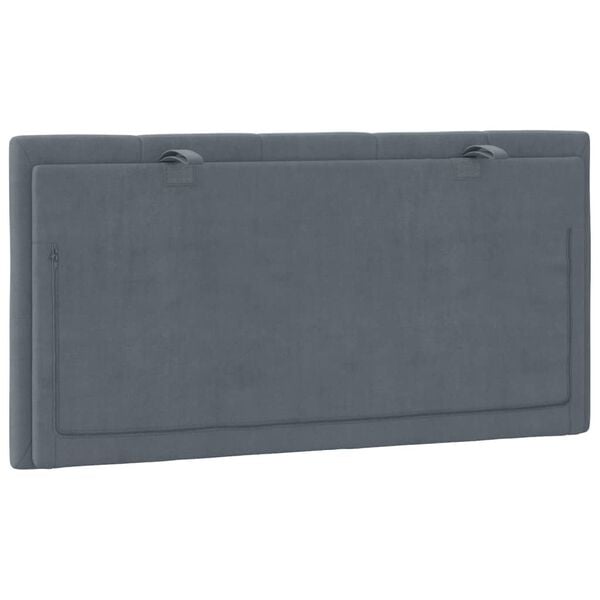 vidaXL Headboard Cushion "Hanko" Dark Grey 100 cm Velvet