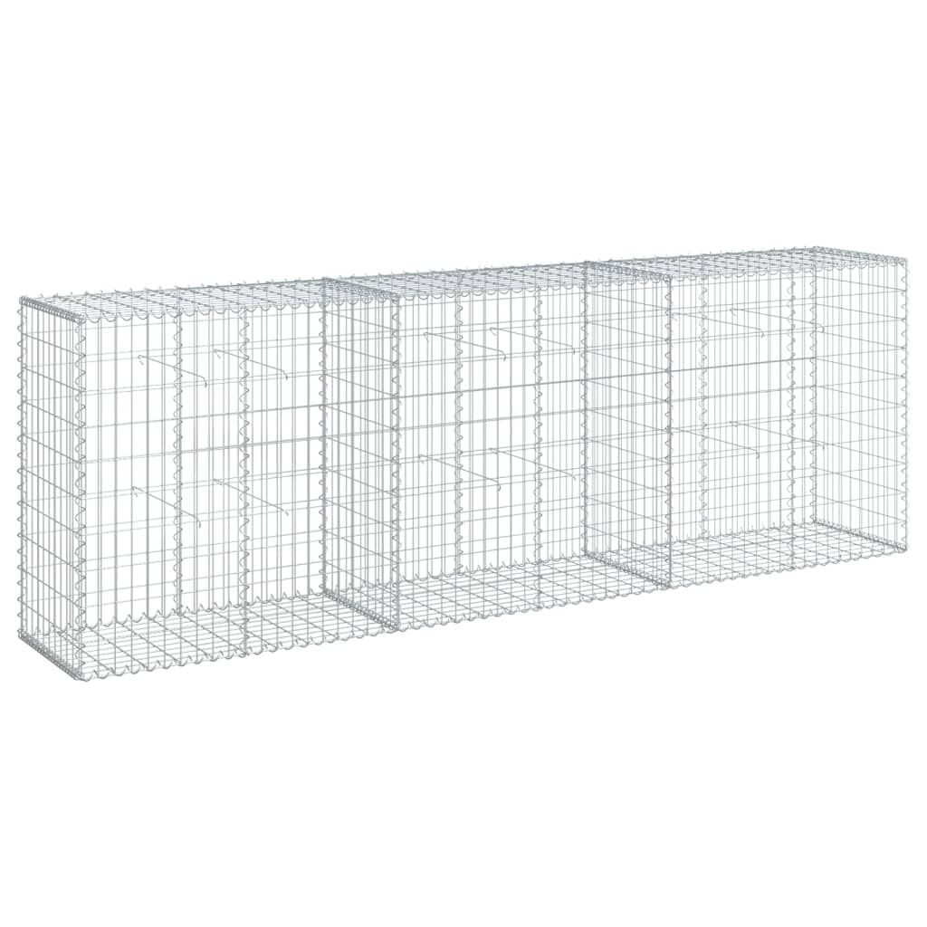 vidaXL Gabion Basket with Cover 300x50x100 cm Galvanised Iron