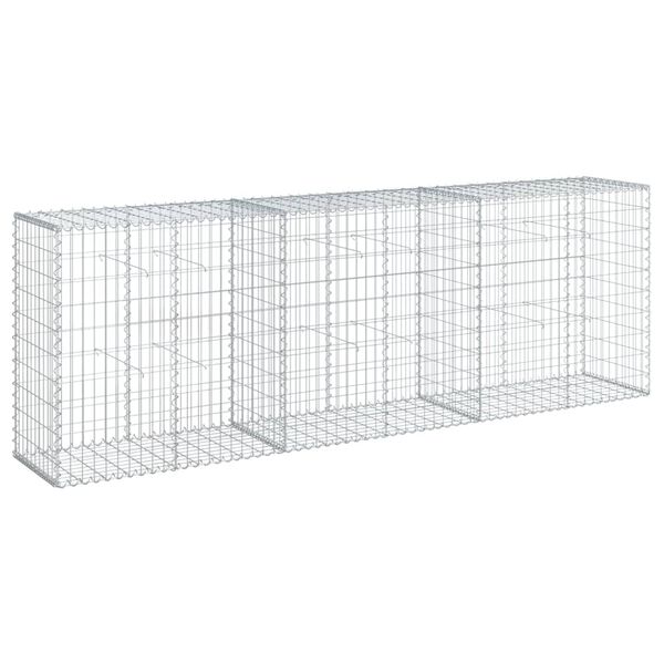 vidaXL Gabion Basket with Cover 300x50x100 cm Galvanised Iron