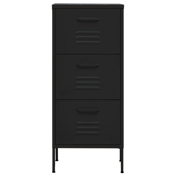 vidaXL Storage Cabinet Black 42.5x35x101.5 cm Steel