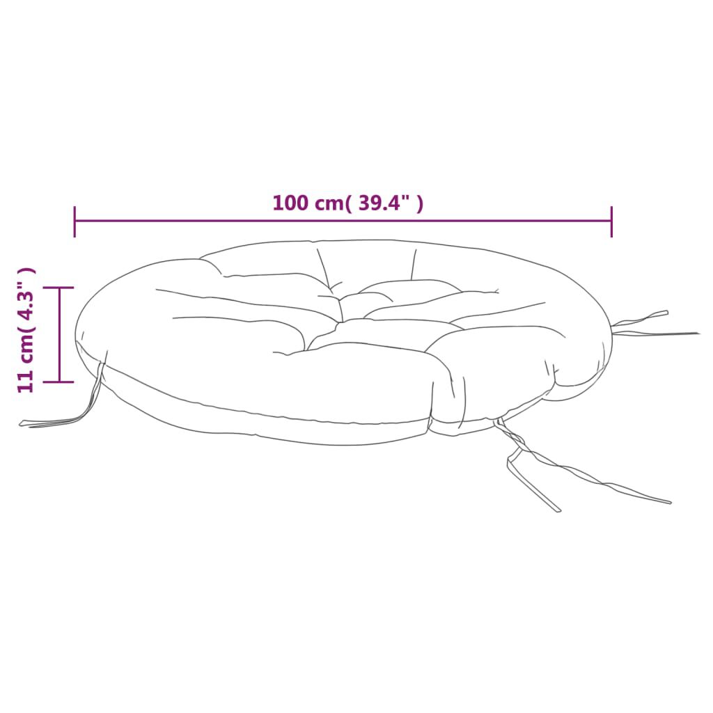 vidaXL Round Cushion Grey Ø 100 x11 cm Oxford Fabric