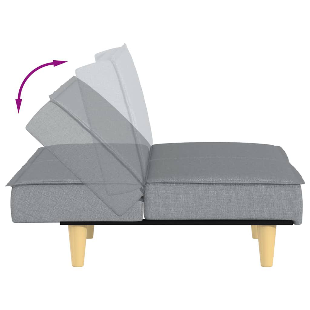 vidaXL Sofa Bed Light Grey Fabric