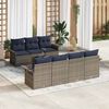 vidaXL 8 Piece Garden Sofa Set with Cushions Grey Poly Rattan