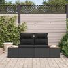 vidaXL Garden Sofa Black 184 x 62 x 85cm Poly Rattan