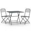 vidaXL 3 Piece Garden Dining Set Expanded Metal Mesh Anthracite