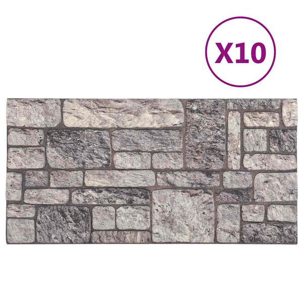vidaXL 3D Wall Panels with Light Grey Brick Design 10 pcs EPS