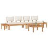 vidaXL Garden Bench Set with Cushion 5 pcs Brown and Cream