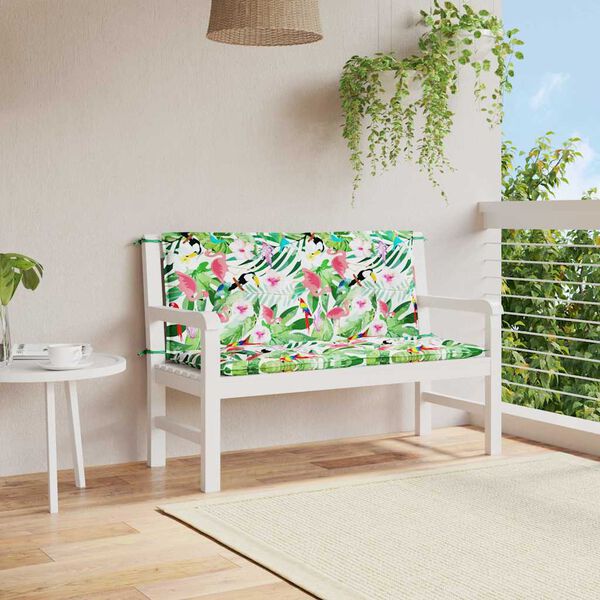 vidaXL Garden Bench Cushions 2pcs Multicolour 120x50x7cm Fabric