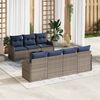 vidaXL Sofa Set with Cushion 8 pcs Grey Poly Rattan