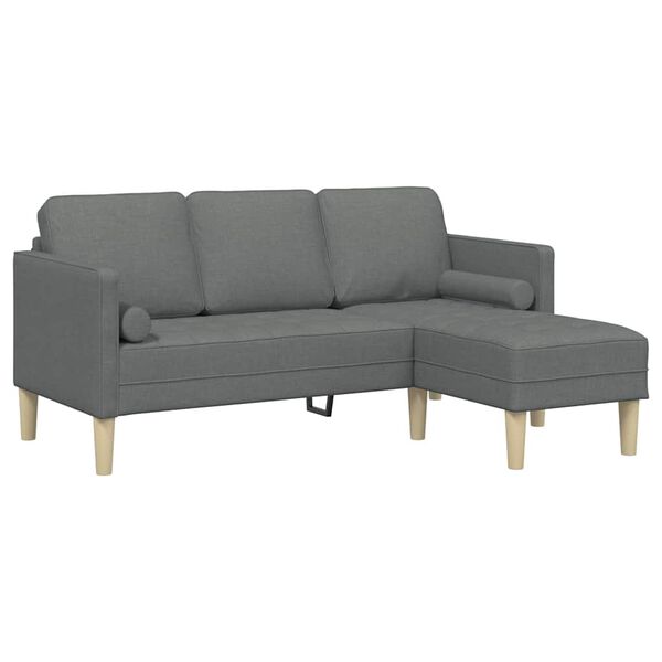 vidaXL Sofa Set with Cushion Dark Grey Polyester