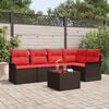 vidaXL Garden Sofa Set with Cushion 6 pcs Brown Poly Rattan