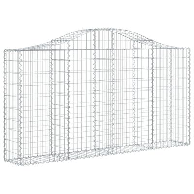 vidaXL Arched Gabion Basket 200x30x100/120 cm Galvanised Iron