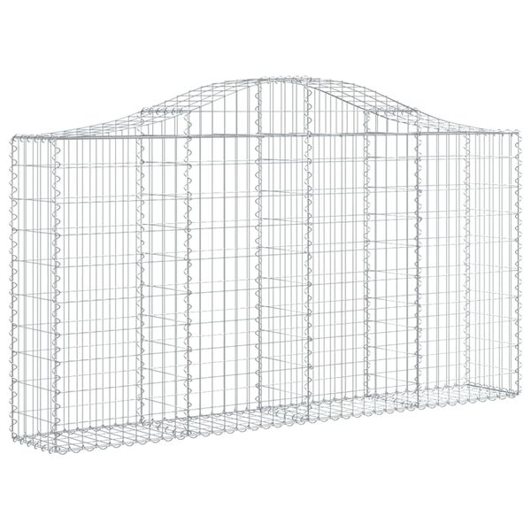 vidaXL Arched Gabion Basket 200x30x100/120 cm Galvanised Iron